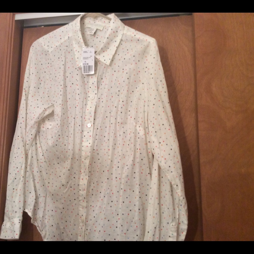 Forever 21 Polka Dot Button Up Shirt